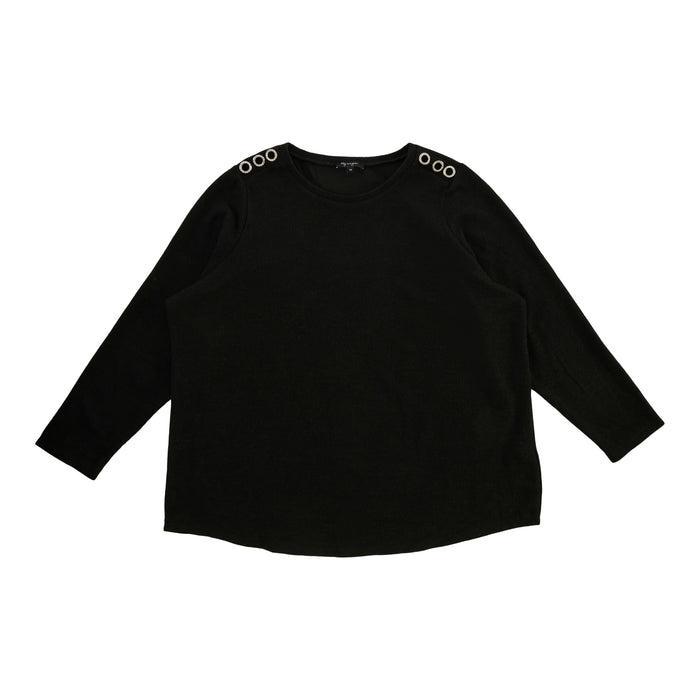 lily morgan Women's Plus Shoulder Stud Detail Sweater