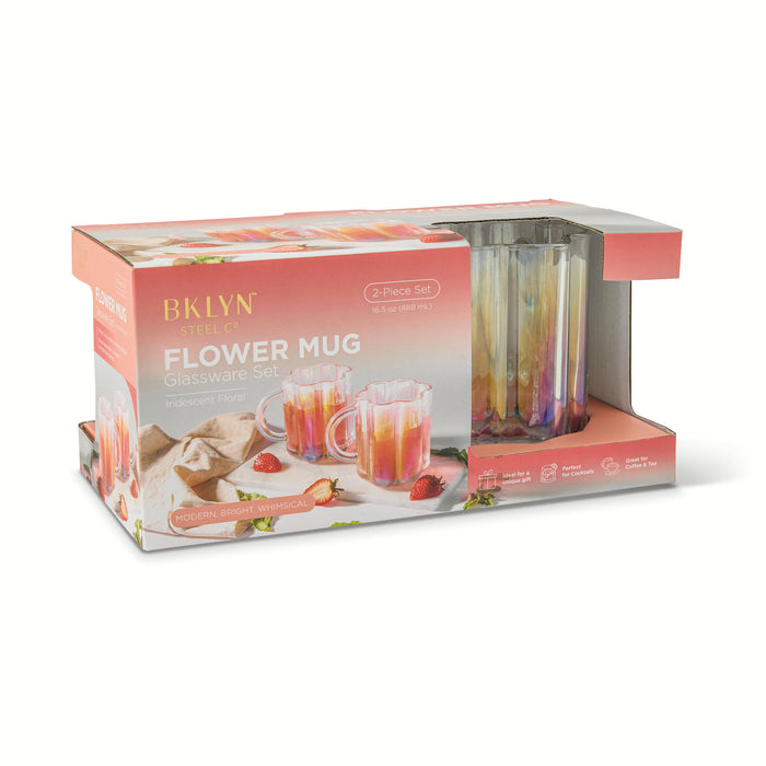 Flower Mug, Clear, 16.5-oz.