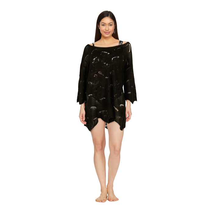 ACX Active Women's 3/4 Sleeve Crochet Cover-Up
