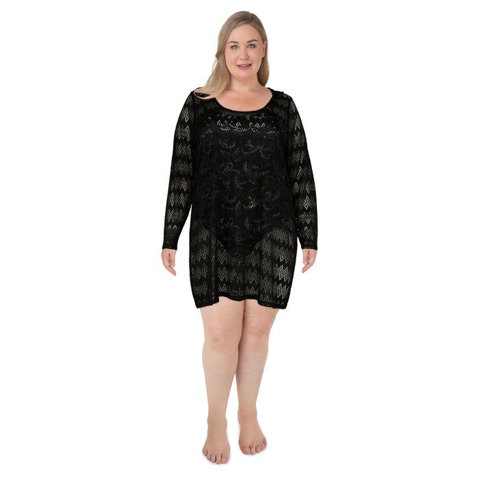 ACX Active Women's Plus Hooded Mesh Cover-Up
