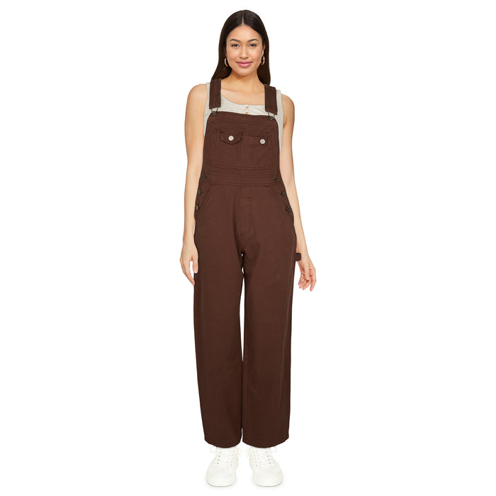 Women's Denim Overalls, Brown
