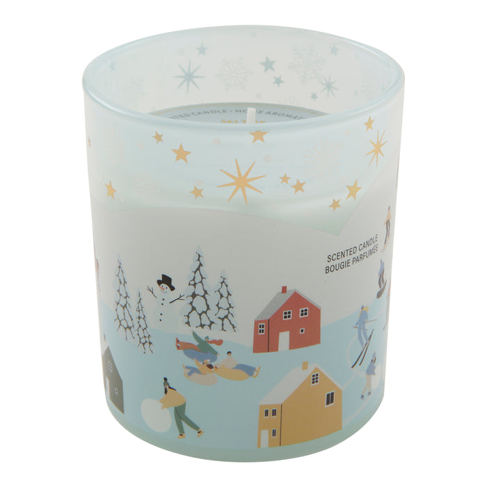 Bougie en pot de verre à motif de ski HomeStyles, 9,5 oz