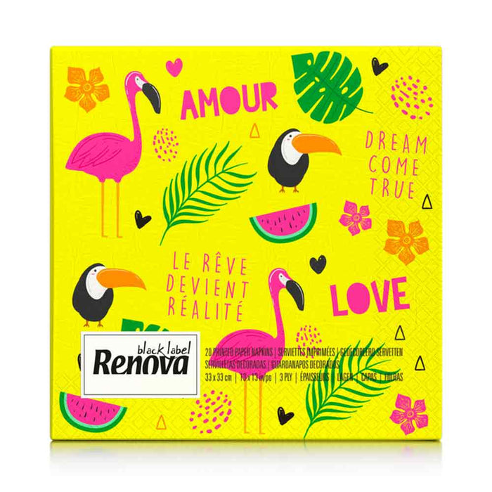Serviettes imprimées Renova Love, emb. de 20
