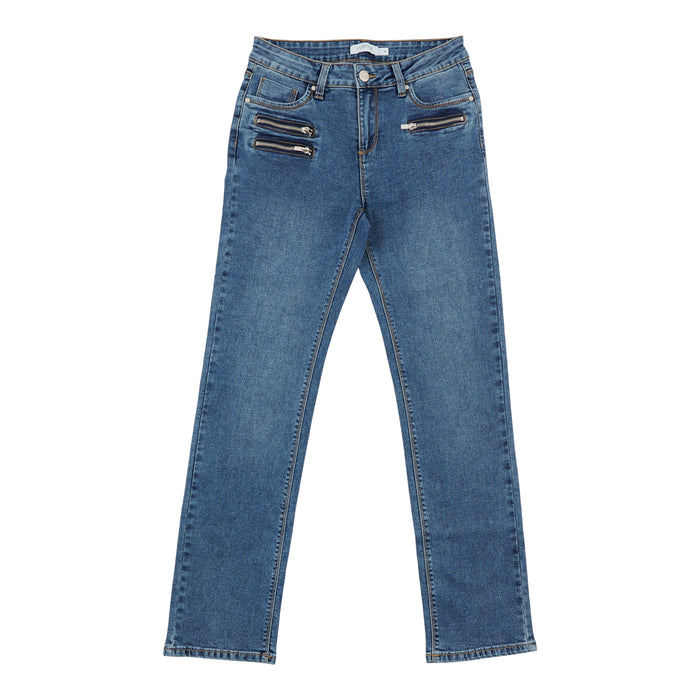 mySTYLE Women's Fashion Denim with Zipper Detail
