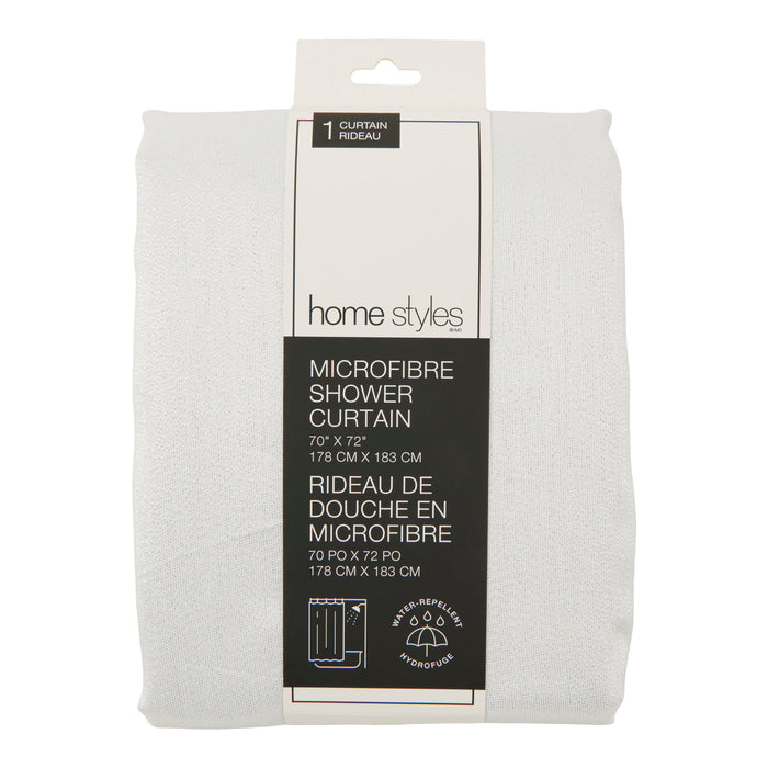 Rideau de douche en microfibre en polyester chic HomeStyles, 70 po x 72 po