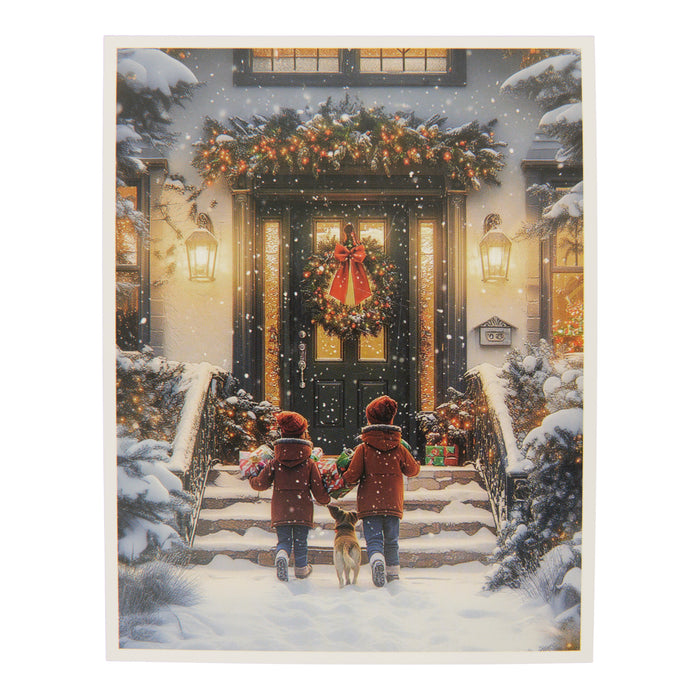Jeté à capuchon avec photo réaliste imprimée du temps des Fêtes, 48 po x 60 po
