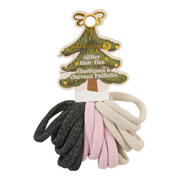 dani beauty Glitter Hair Ties, 15-Pack