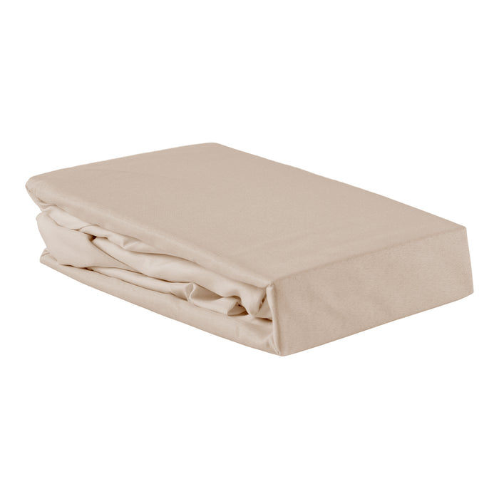 Ens. de draps unis en coton avec poche pour grand lit – 3 pièces