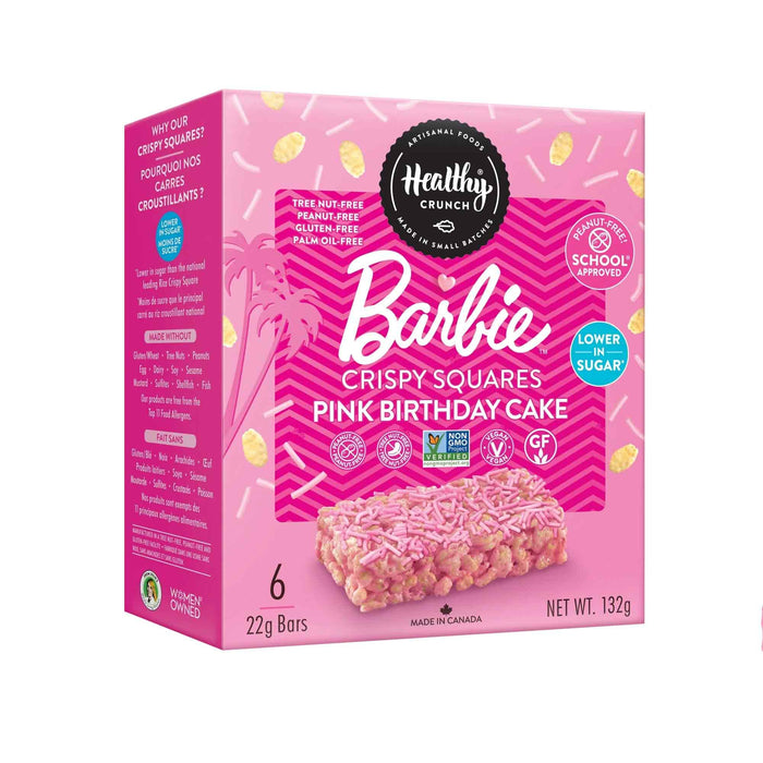 Carrés croustillants Gâteau d’anniversaire rose Healthy Crunch x Barbie, emb. de 6, 22 g