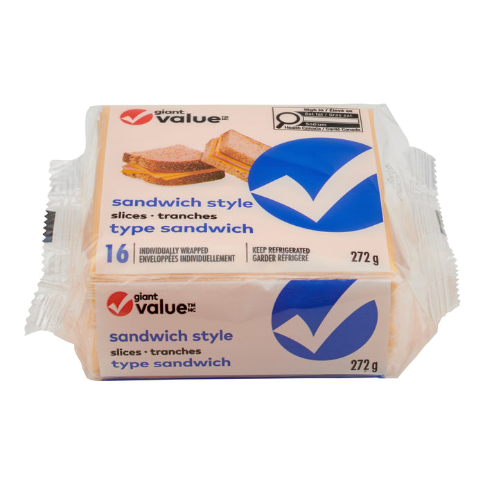 Tranches de fromage de type sandwich Giant Value, emb. de, 16, 272 g