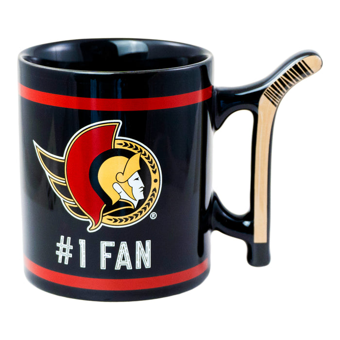 Tasse avec poignée en forme de bâton de hockey de la LNH, Sénateurs d’Ottawa, 10 oz