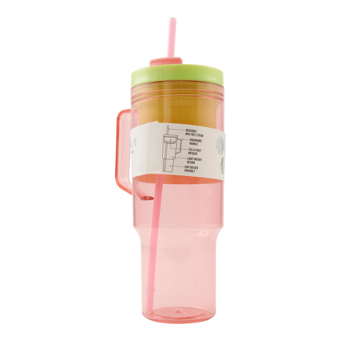 Plastic Tumbler With Infuser, 40-oz.