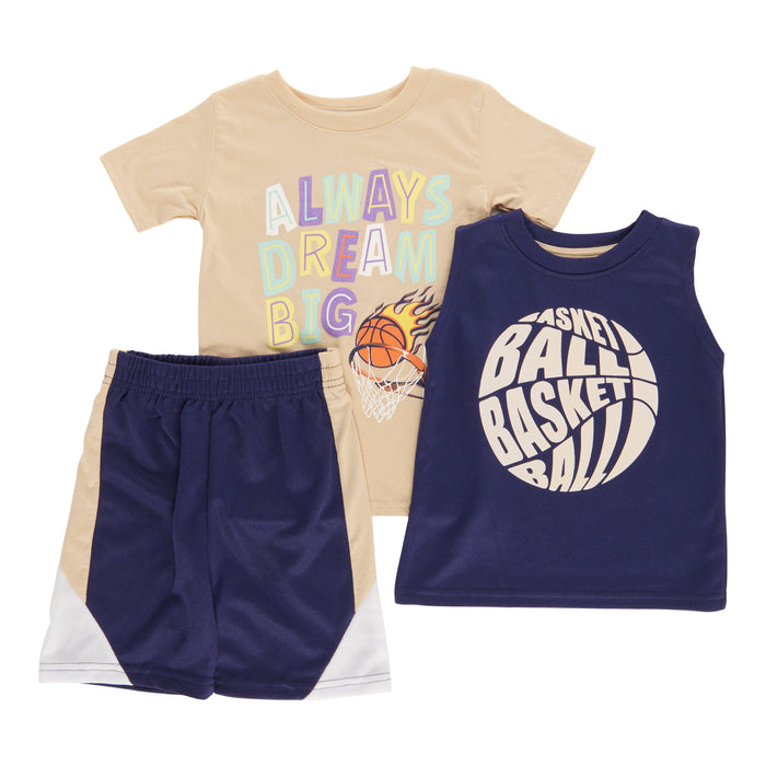 Ensemble de shorts imprimés pour garçons, 3 pièces