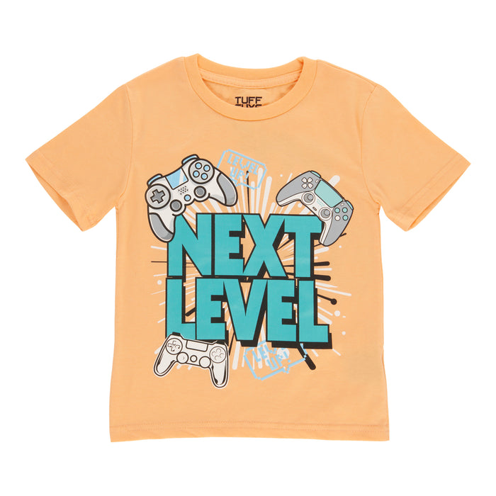 Boys' Printed Short Sleeve Front and Back T-Shirt