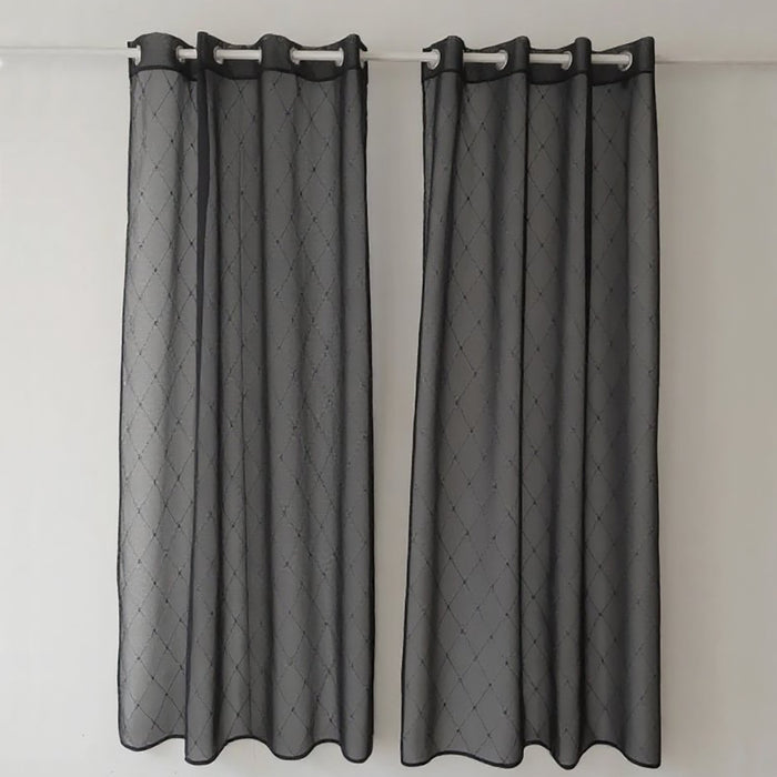 HomeStyles Embroidered Curtain with Grommets, 52-in x 84-in.