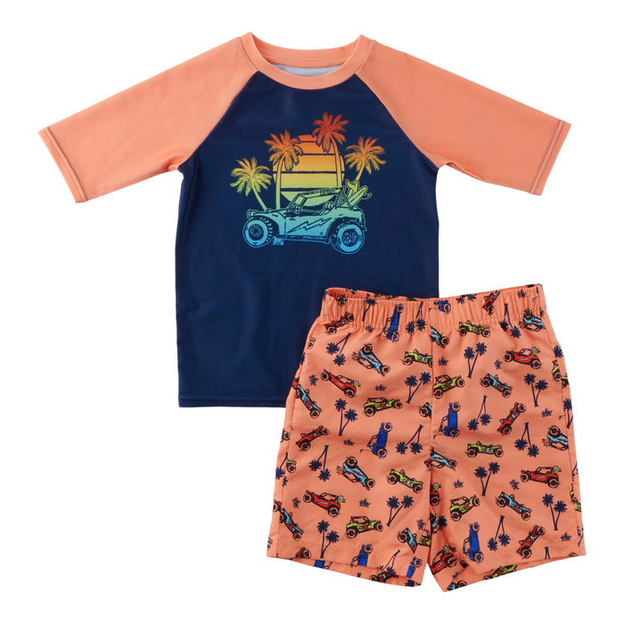 Ensemble de maillot de bain dermoprotecteur imprimé pour tout-petits, 2 pièces