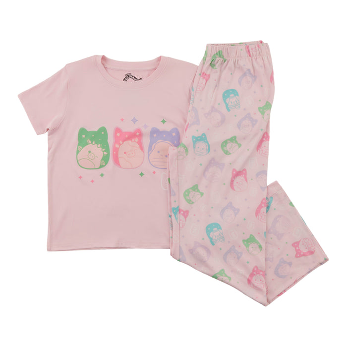 Licensed Girls' Squishmallows Short Sleeve Pyjama Set, 2-Piece