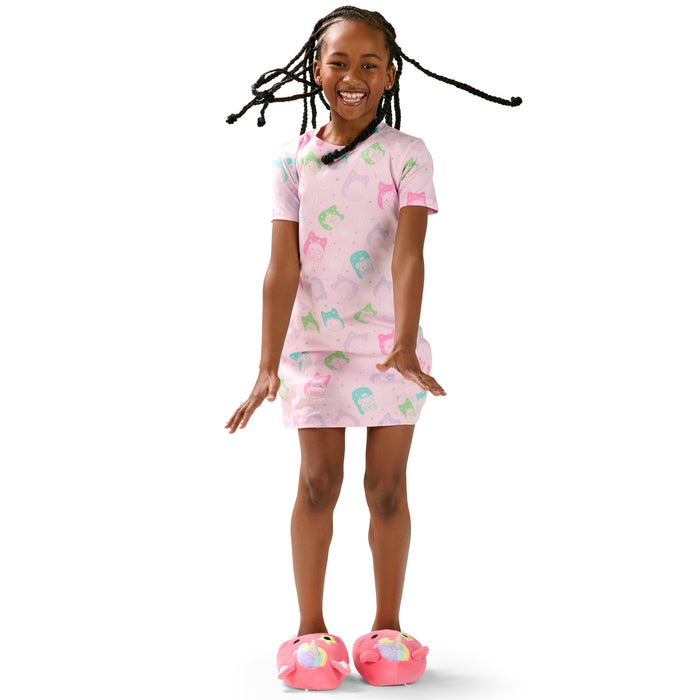 Licensed Girls' Squishmallows Printed Short Sleeve Sleepshirt