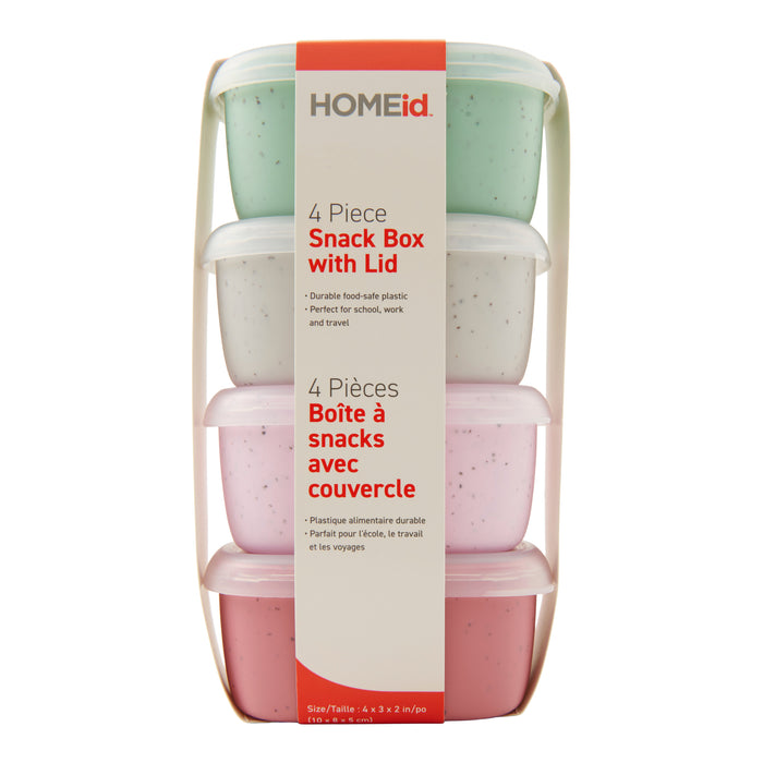 Boîtes rectangulaires pour collations avec couvercles, 200 ml – emb. de 4