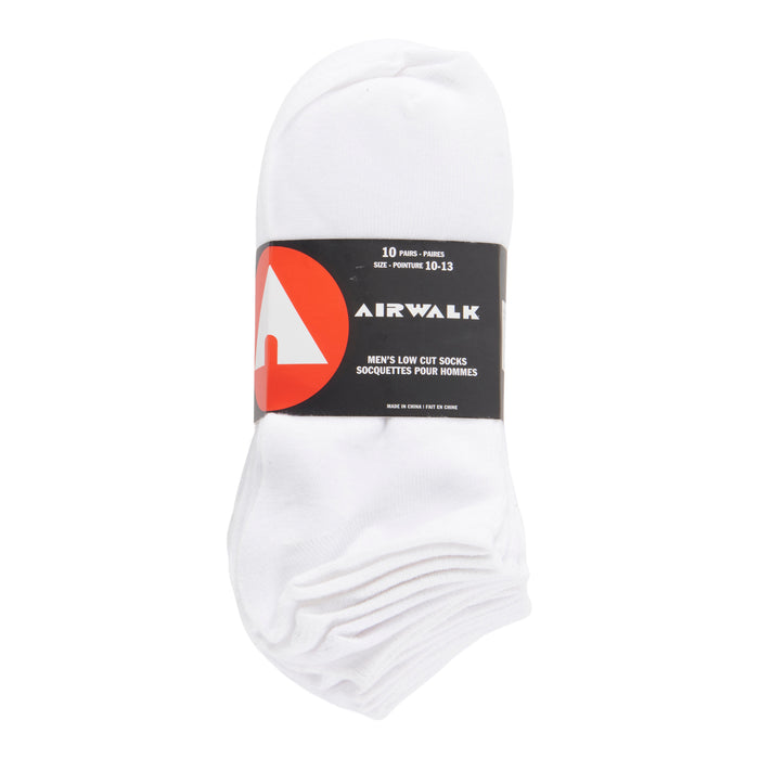 Airwalk Men's White Ankle Socks, 10-Pack