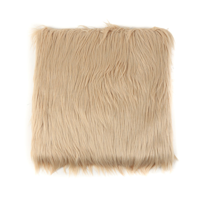 Faux Fur Chair Pad with Ties, 15-in x 15-in.