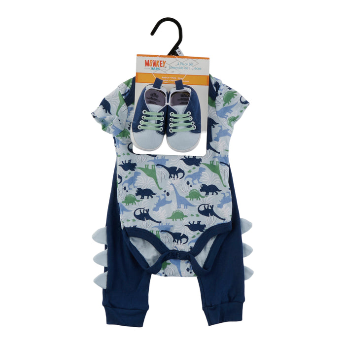 MONKEY BARS Infant Boys' Onesie Set with Shoes, 3-Piece, 0-9 Month