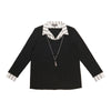 Classic Editions Women's Double-Layer Collared Sweater
