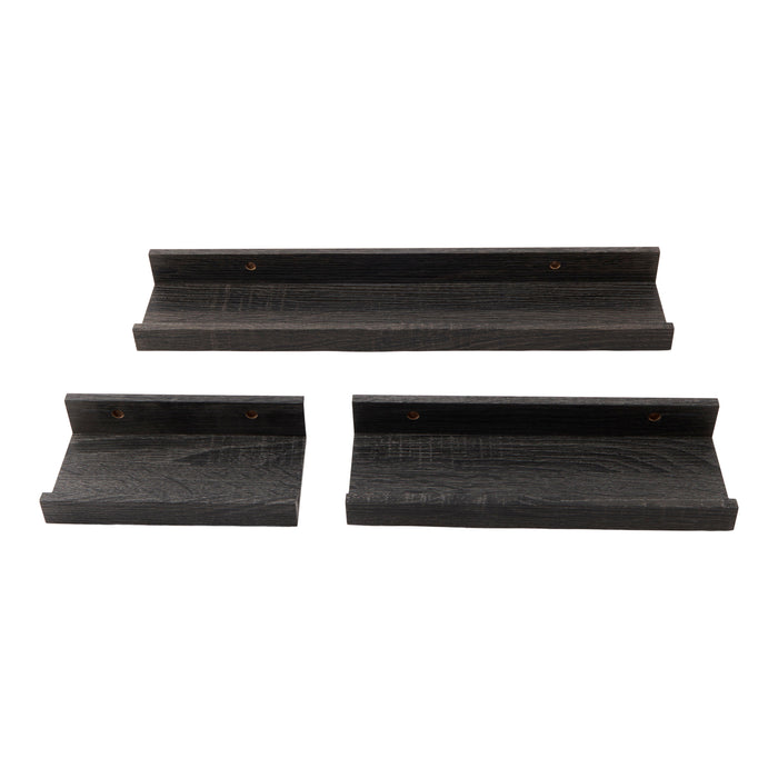 Tablettes flottantes Giant Value, noires, ens. de 3