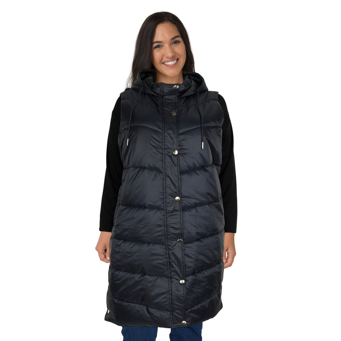 mySTYLE Women's Plus Long Puffer Vest