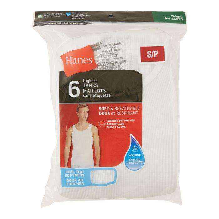 Hanes Men's Tank Top Undershirt, 6-Pack