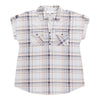 mySTYLE Women's Short Sleeve Collared Plaid Top