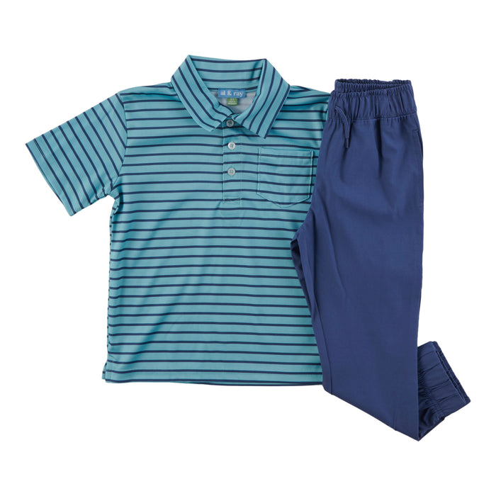 Ensemble avec polo à manches courtes pour tout-petits, 2 pièces