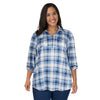 mySTYLE Women's Plus Plaid Knit Top