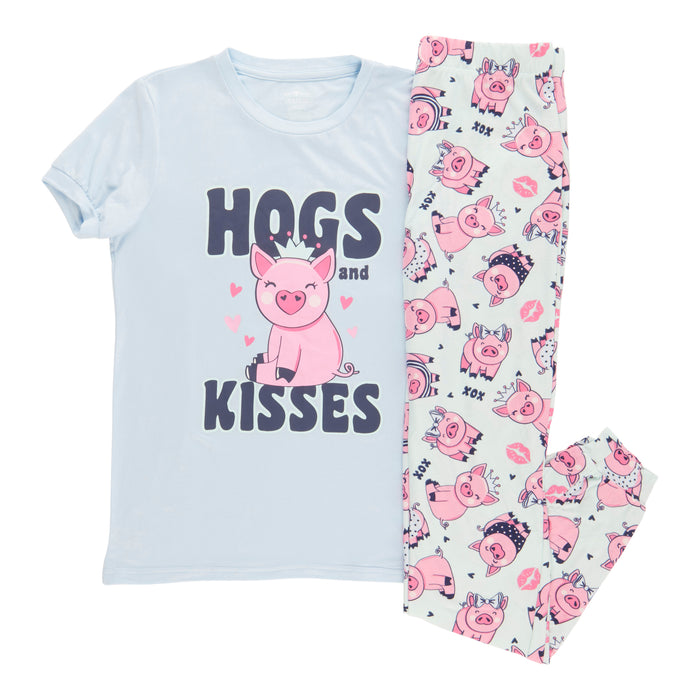 BELLA & BIRDIE Girls' Printed Short Sleeve PJ Set, 2-Piece