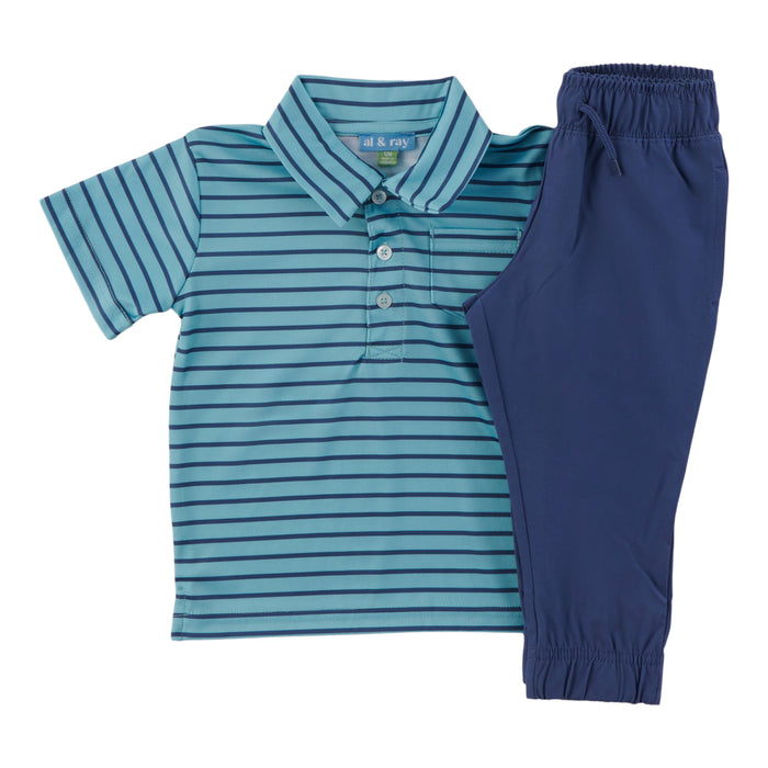 Ensemble avec polo à manches courtes pour bébés garçons - 2 pièces, 12 à 24 mois