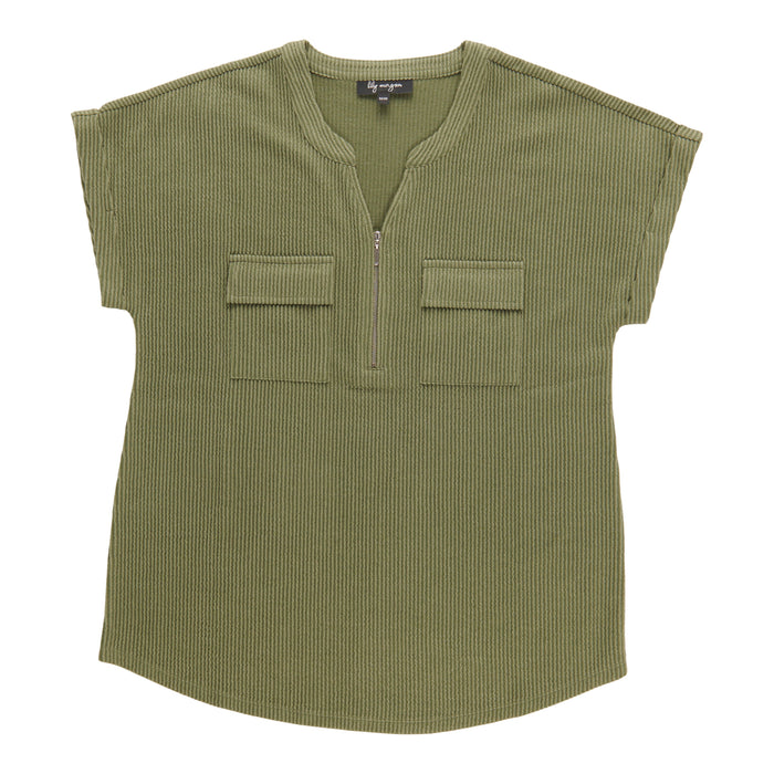 lily morgan Women's Top with Front Zipper