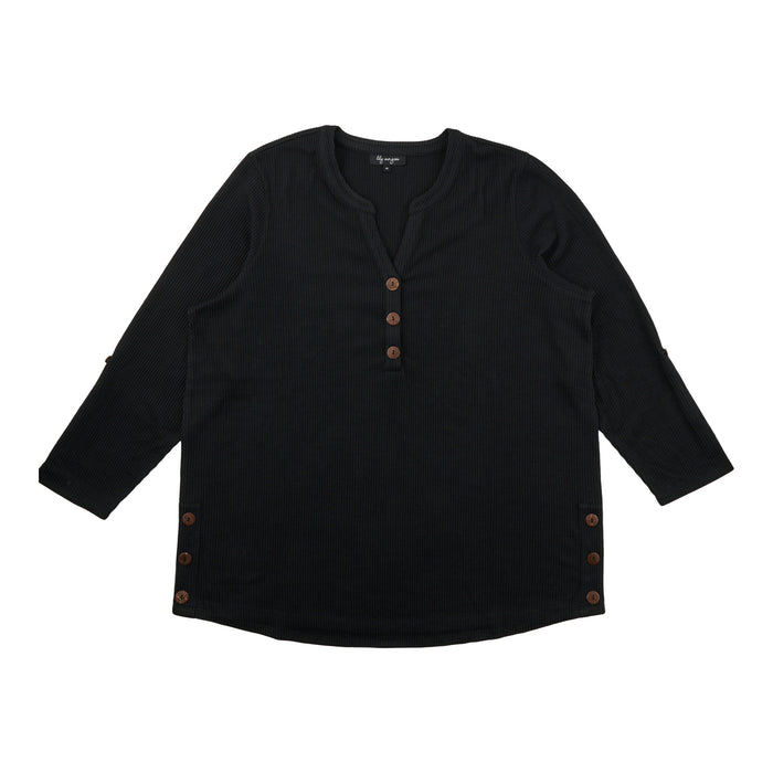 lily morgan Women's Plus Top with Side Buttons