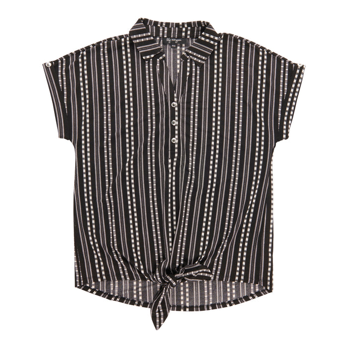 lily morgan Women's Printed Tie Front Top