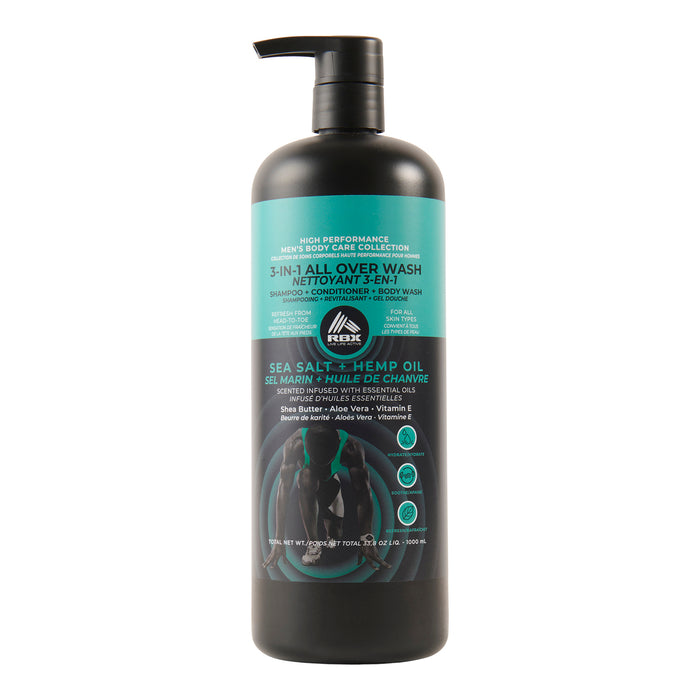 Nettoyant tout usage 3 en 1, sel de mer et huile de chanvre