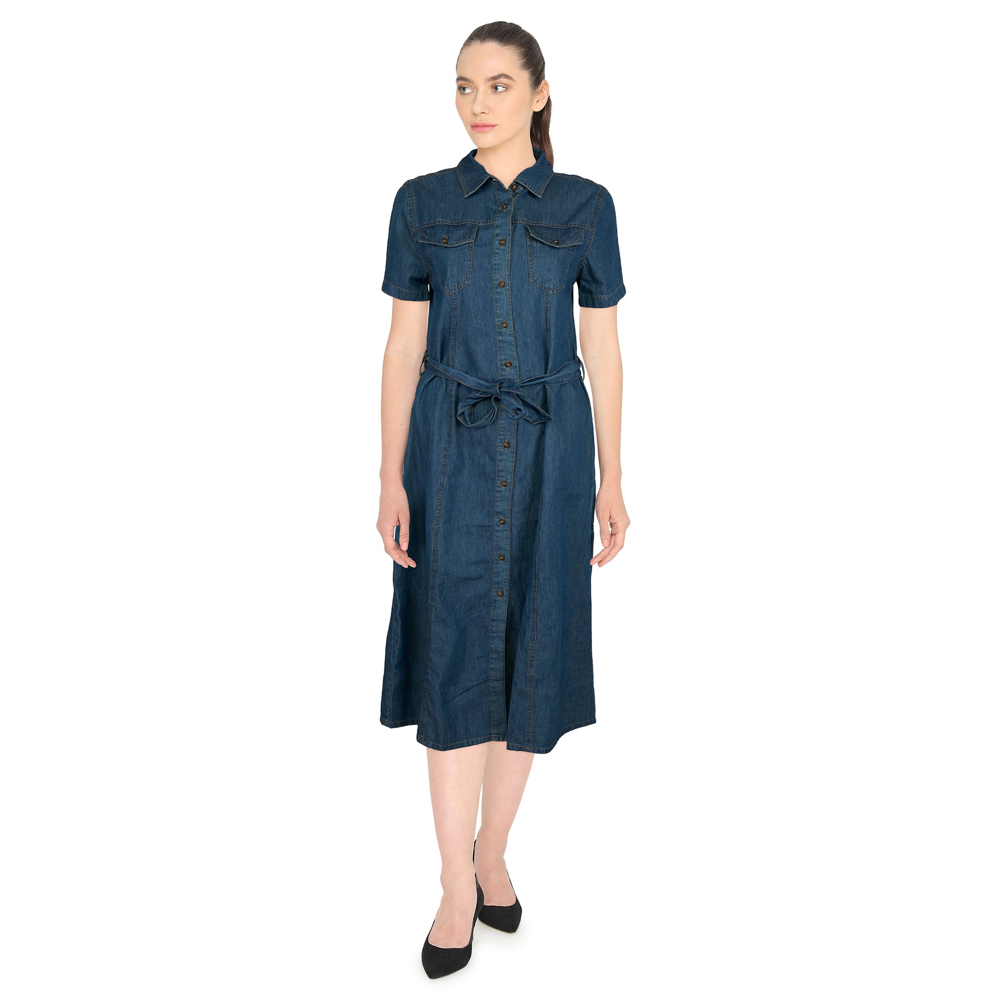 Robe en denim avec ceinture mySTYLE pour femmes – Giant Tiger