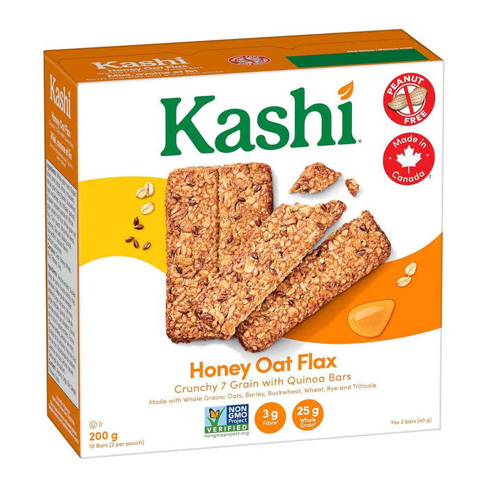 Kashi Crunchy 7 Grain with Quinoa Bars, Honey Oat Flax, 10-Pack, 200 g