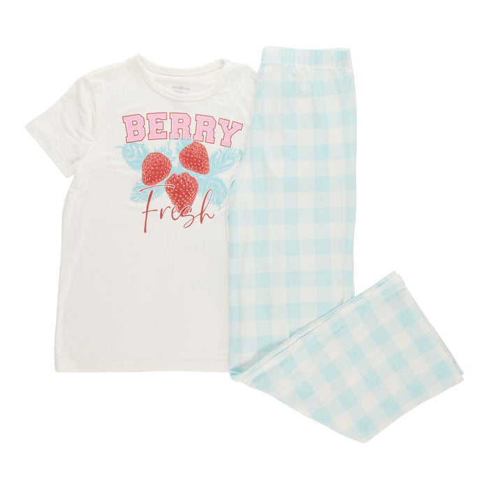 BELLA & BIRDIE Girls' Printed Short Sleeve Pajama Set, 2-Piece