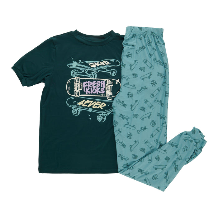 SURVIVAL GEAR Boys' Printed Short Sleeve Pajama Set, 2-Piece
