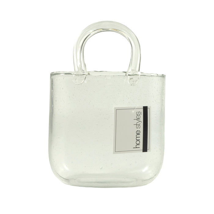 HomeStyles Glass Bag Vase, 8-in x 4.3-in x 10-in.