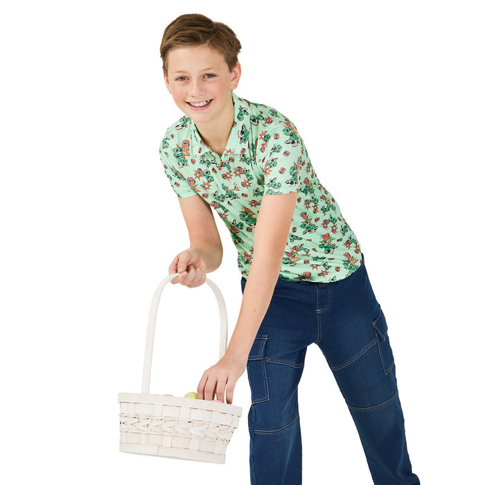 Licensed Boys' Minecraft Short Sleeve Polo Shirt