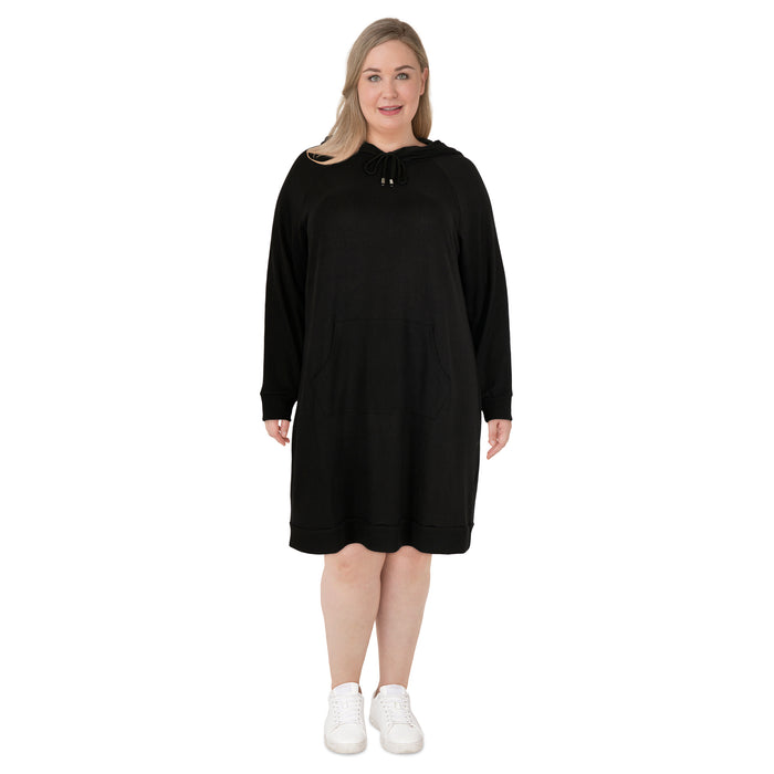 mySTYLE Women's Plus Sweater Knit Hooded Dress