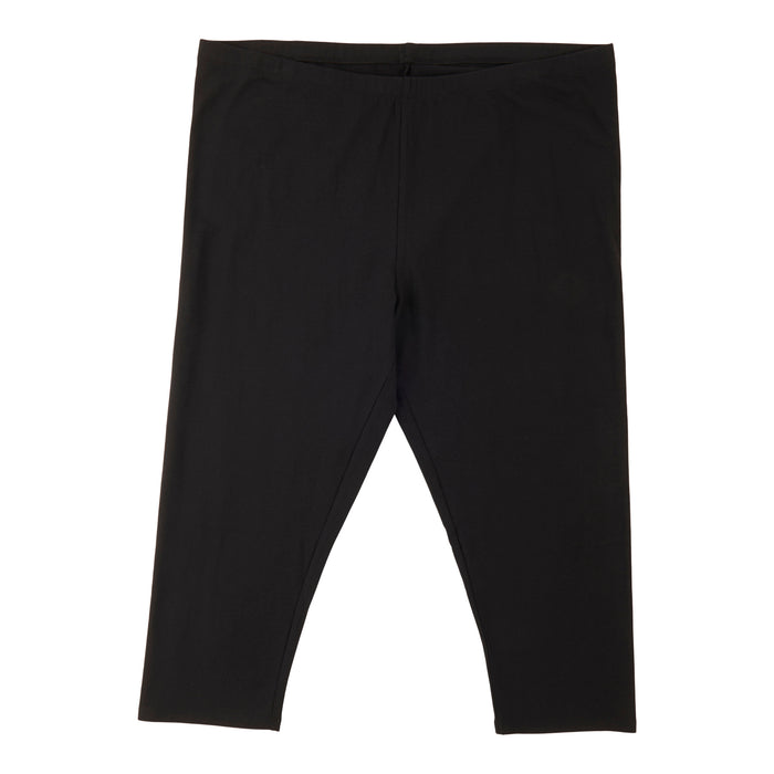 Legging capri en coton taille plus mySTYLE pour femmes, noir