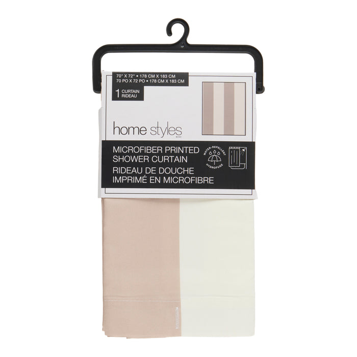Rideau de douche imprimé en microfibre à motif floral HomeStyles, 70 po x 72 po