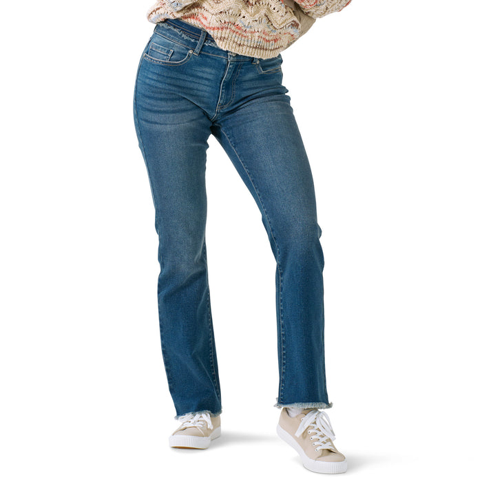 mySTYLE Women's Pretty Casual Frayed Bootcut Denim Pants