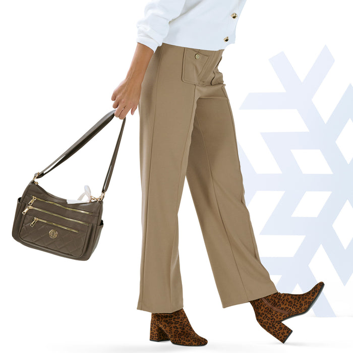 Pantalon avec poche et bouton couleur or lily morgan pour femmes